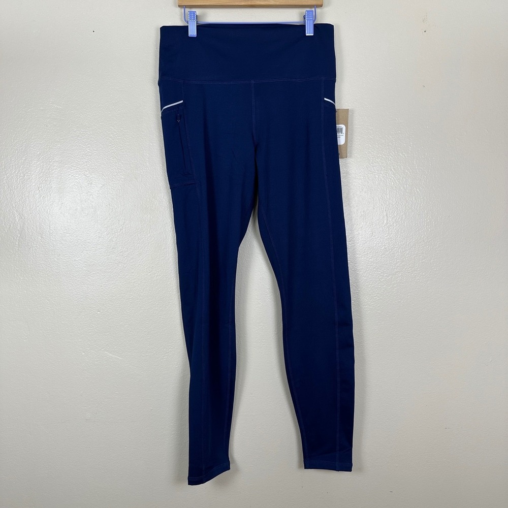ASICS Women's Medium Leggings Blue Cold Weather Visibility NEW